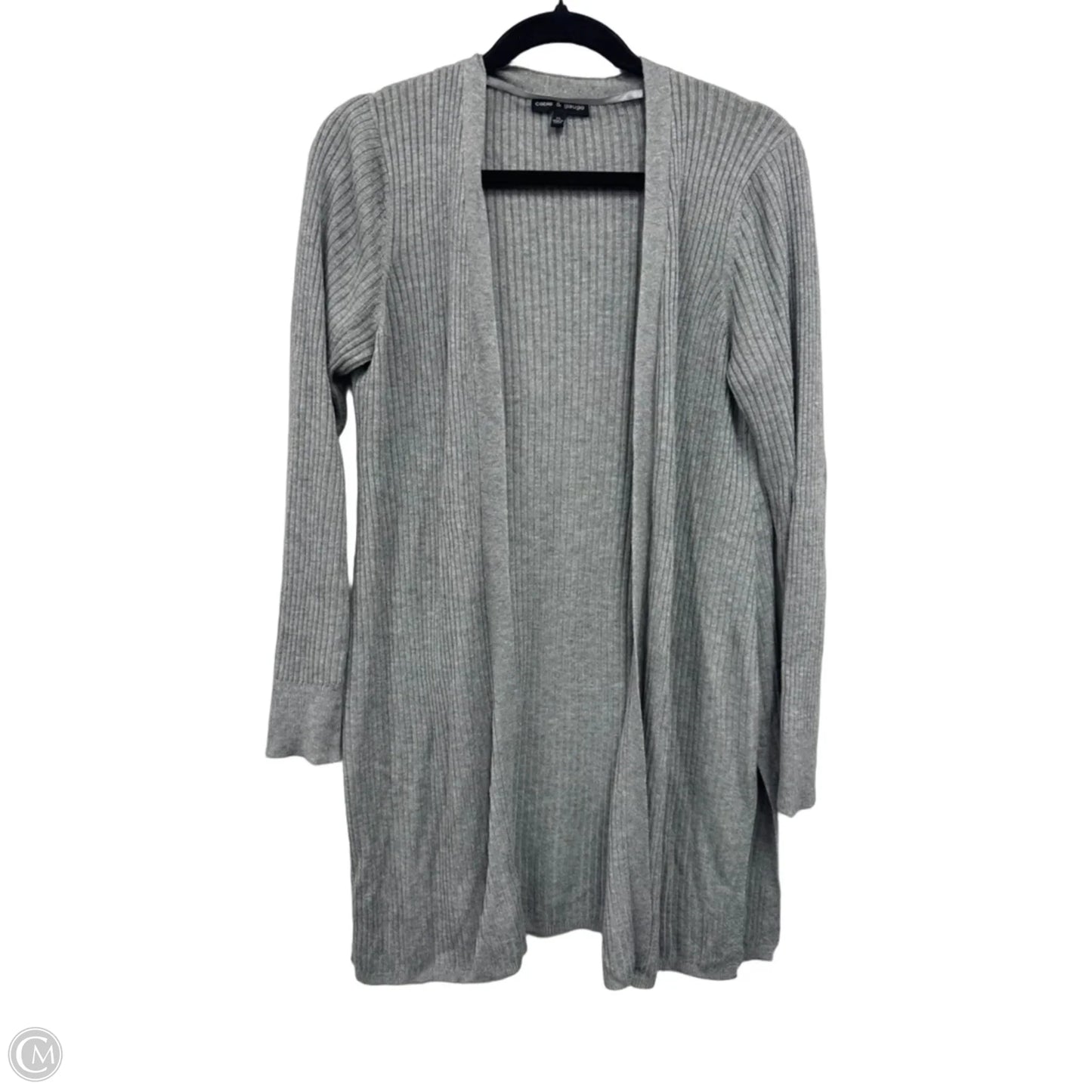 Sweater Cardigan By Cable And Gauge In Grey, Size: Xl