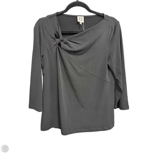 Top Long Sleeve By Anne Klein In Black, Size: M