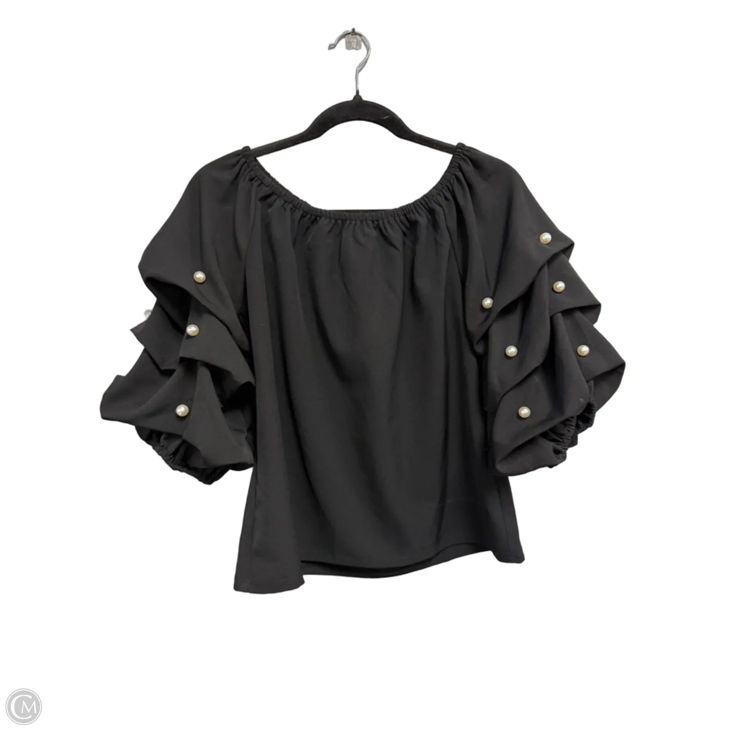 Top 3/4 Sleeve By Cece In Black & White, Size: S