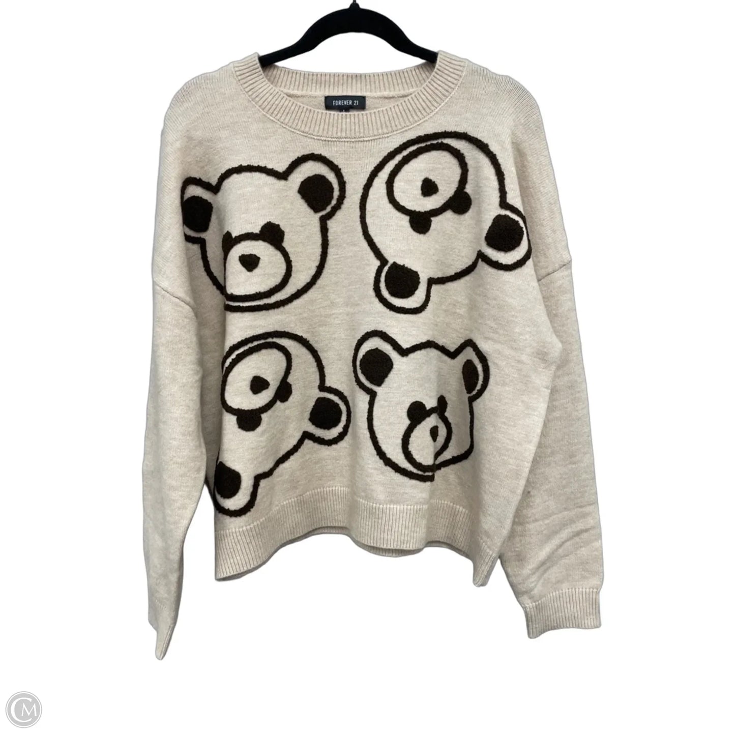 Sweater By Forever 21 In Brown & Tan, Size: L