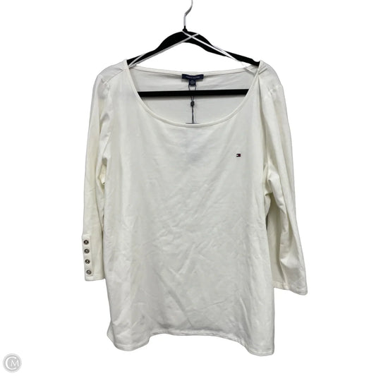 Top 3/4 Sleeve Basic By Tommy Hilfiger In Cream, Size: Xxl