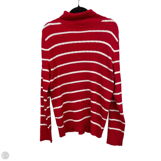 Sweater By Kim Rogers In Red & White, Size: Xl