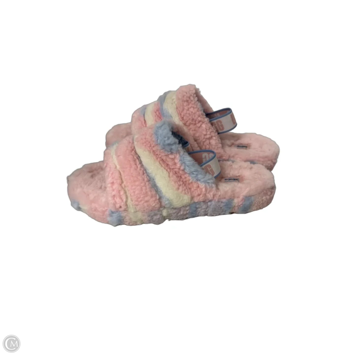 Slippers Designer By Ugg In Blue & Pink, Size: 6