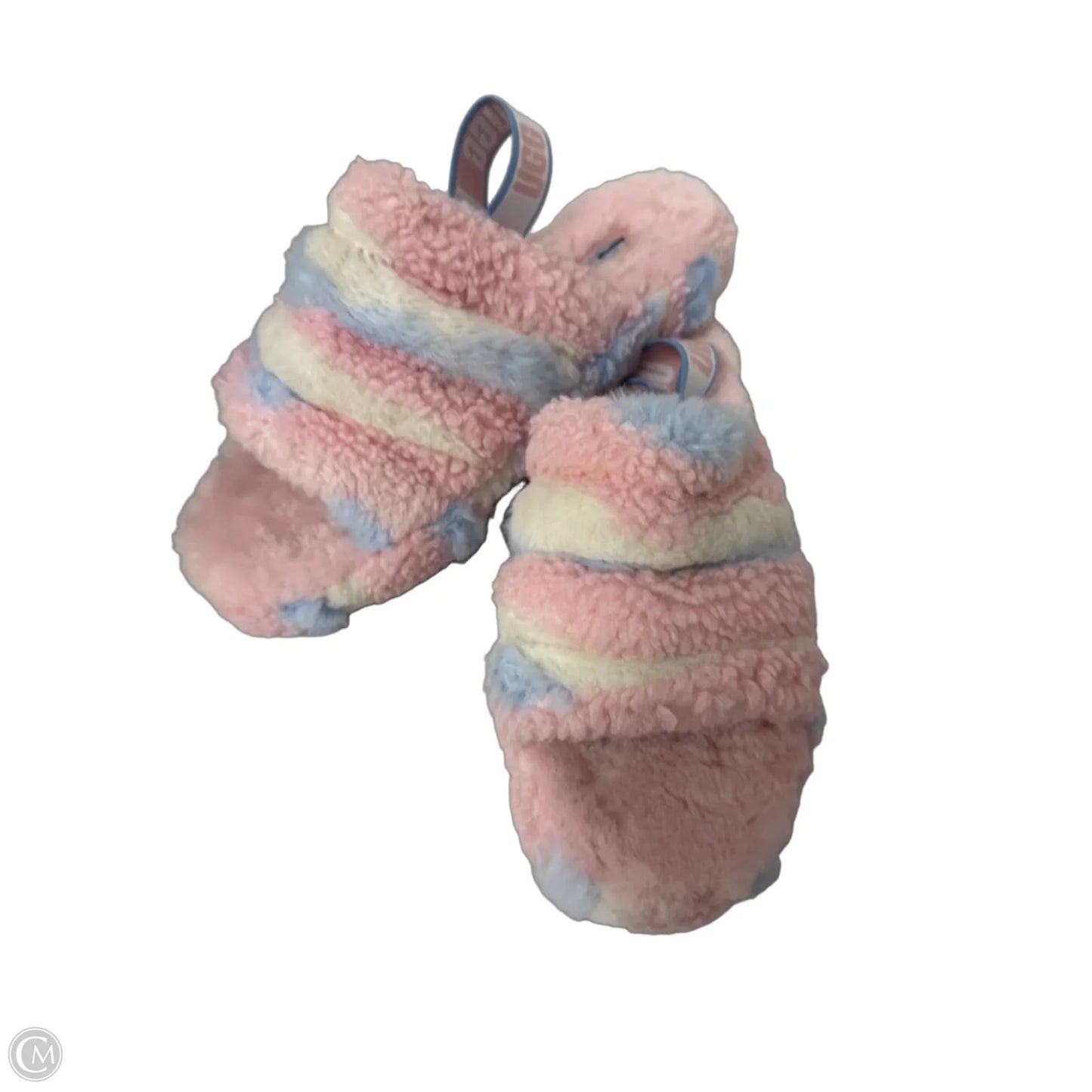Slippers Designer By Ugg In Blue & Pink, Size: 6