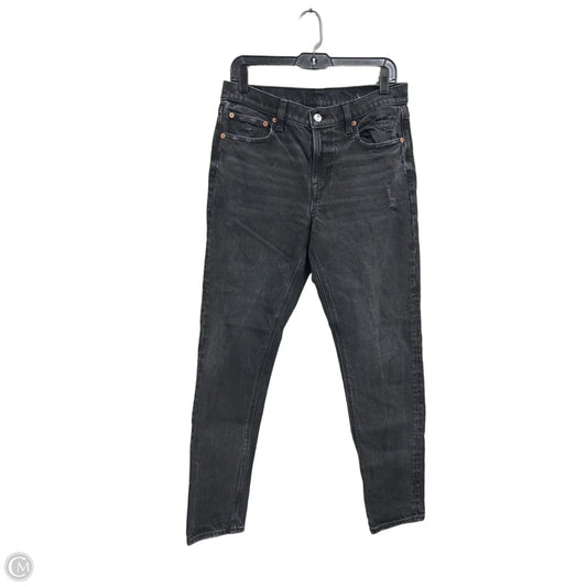 Jeans Straight By American Eagle In Black, Size: 8