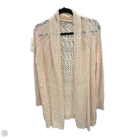 Sweater Cardigan By Tahari In Peach, Size: M