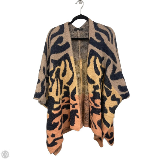 Poncho By Clothes Mentor In Black & Tan, Size: Osfm