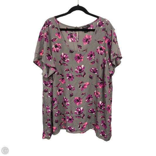 Top Short Sleeve By Torrid In Grey & Purple, Size: 4x