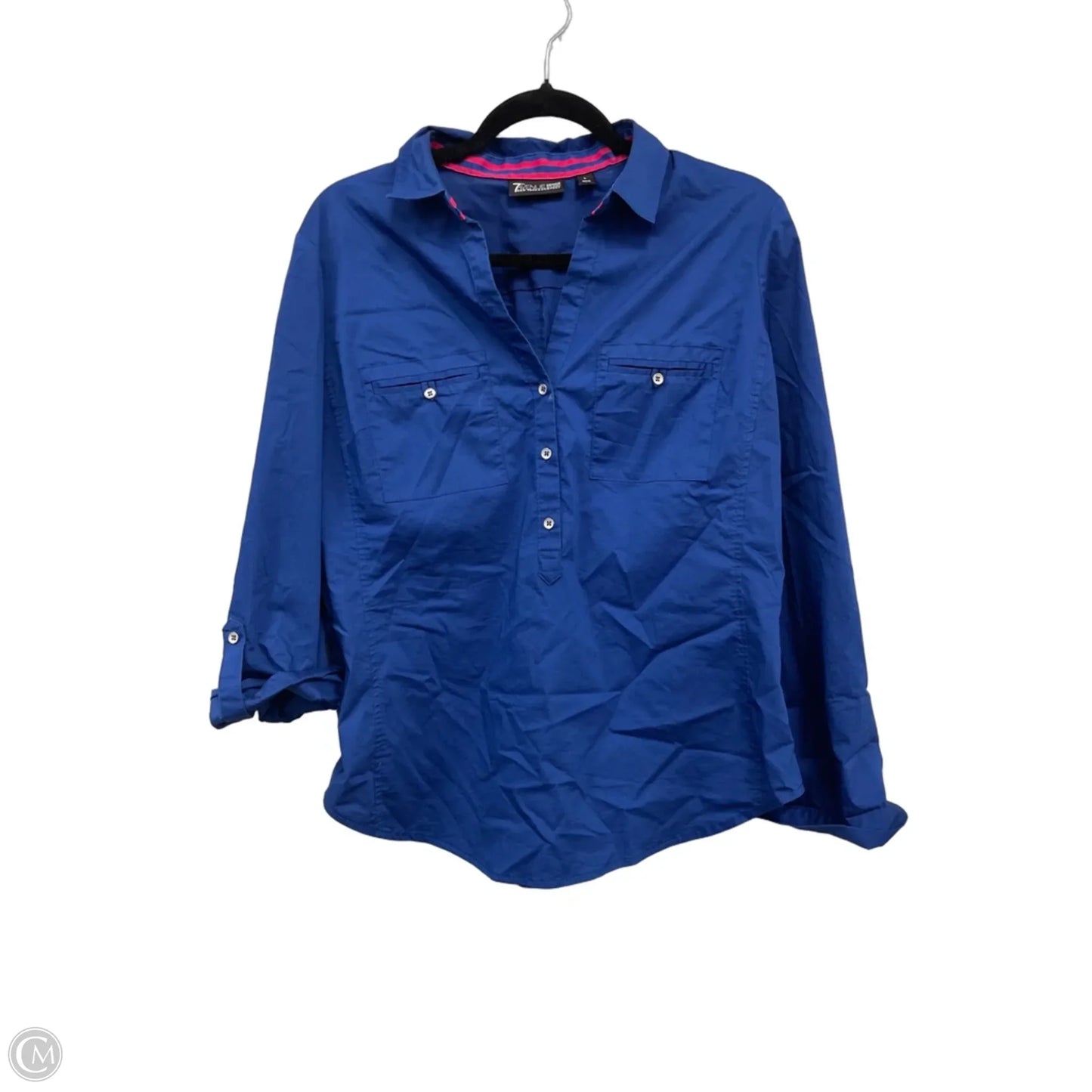 Top Long Sleeve By New York And Co In Blue & Pink, Size: L