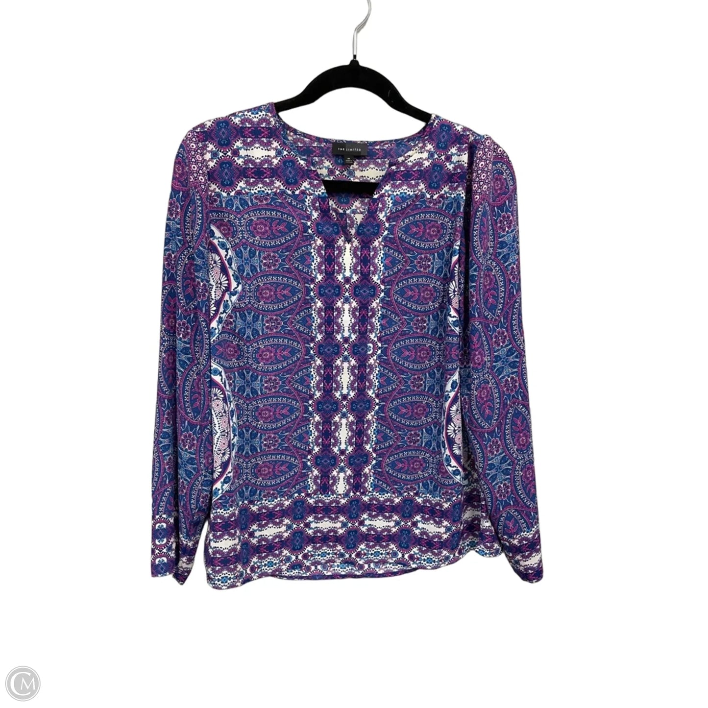 Tunic Long Sleeve By Limited In Blue & Pink, Size: M
