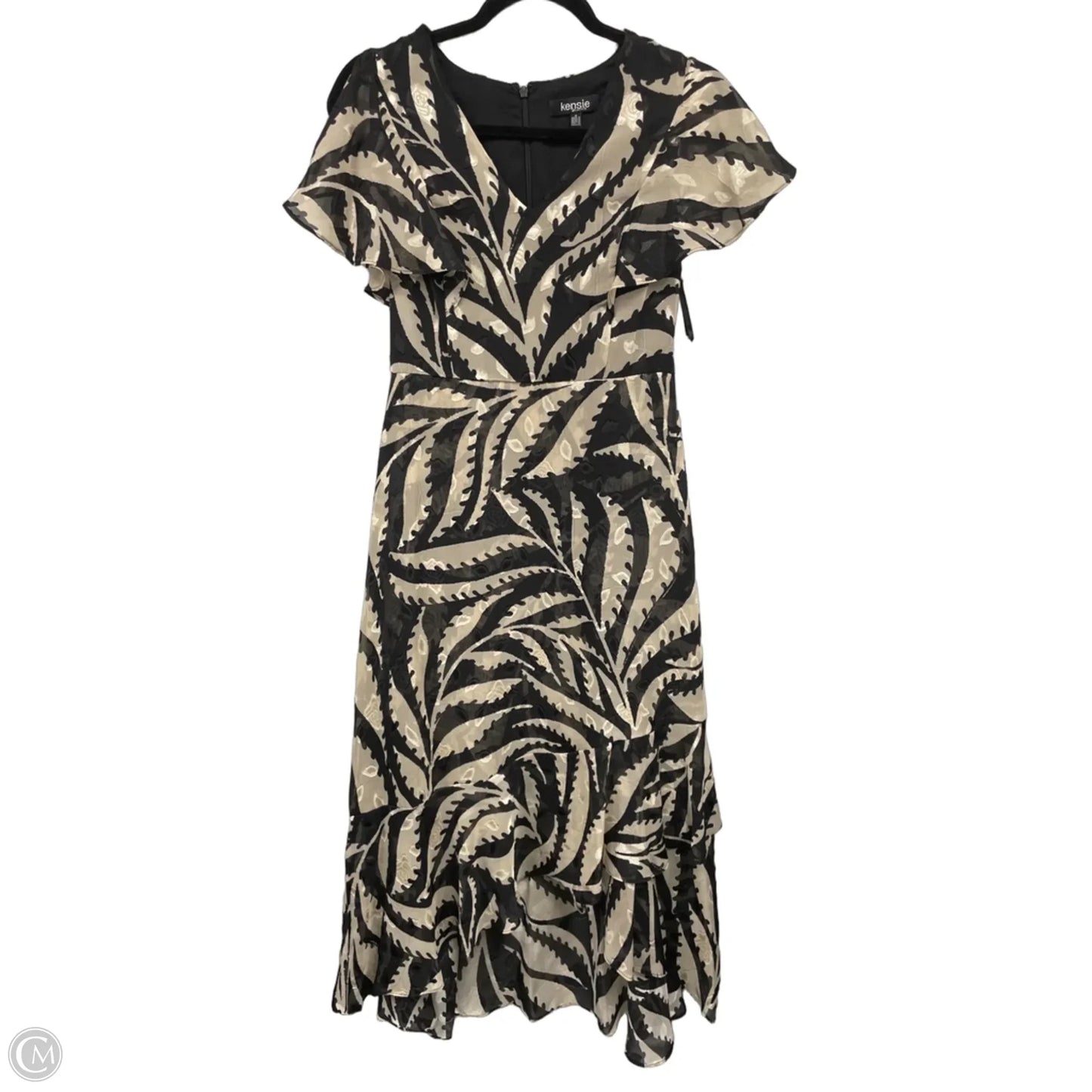 Dress Casual Midi By Kensie In Black & Tan, Size: 4