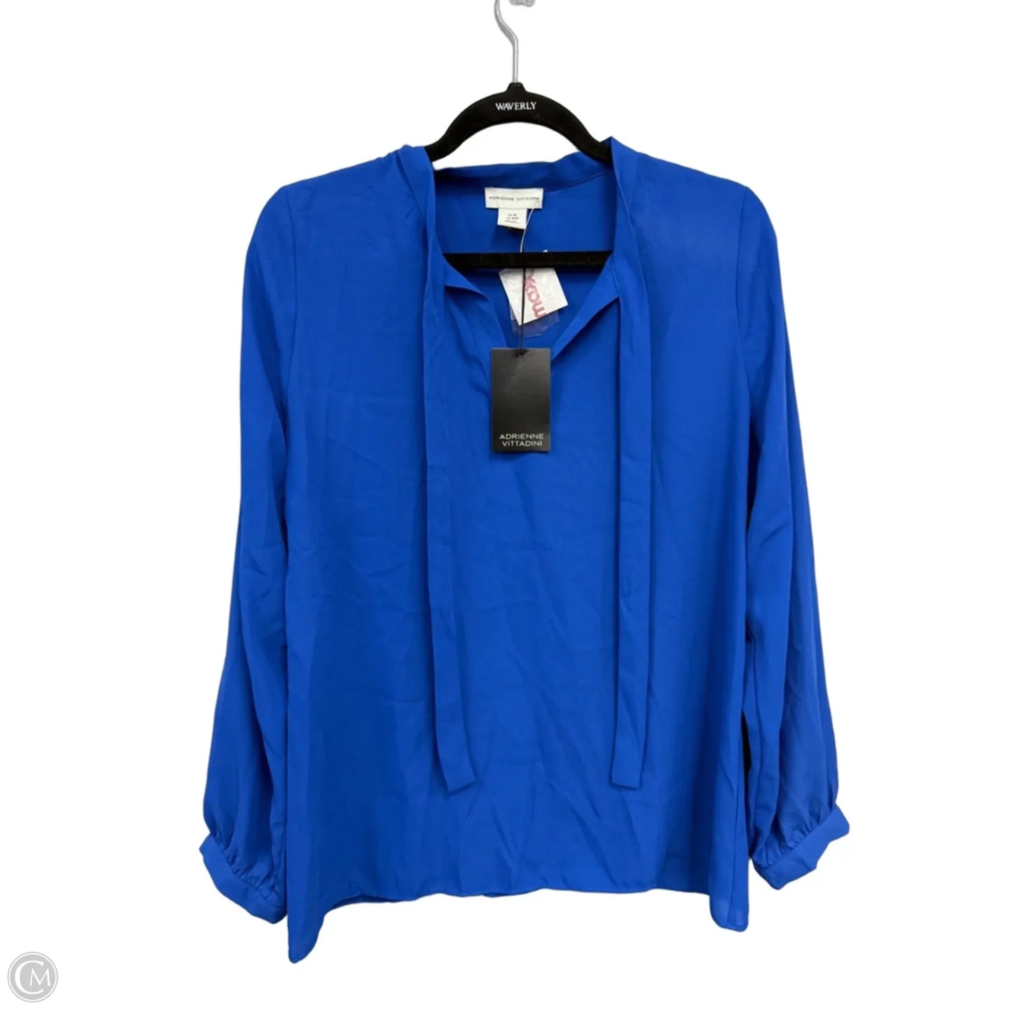 Blouse Long Sleeve By Adrienne Vittadini In Blue, Size: M