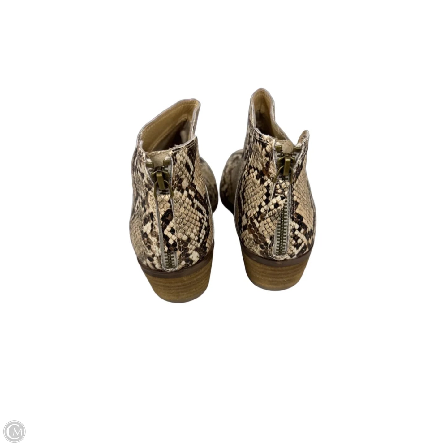 Boots Ankle Heels By Michael By Michael Kors In Brown & Cream, Size: 6.5