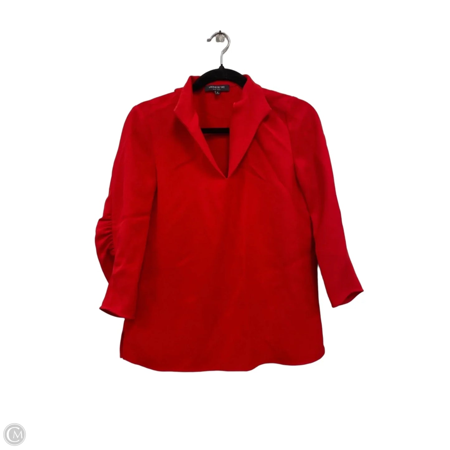 Blouse Designer By Lafayette 148 In Red, Size: S