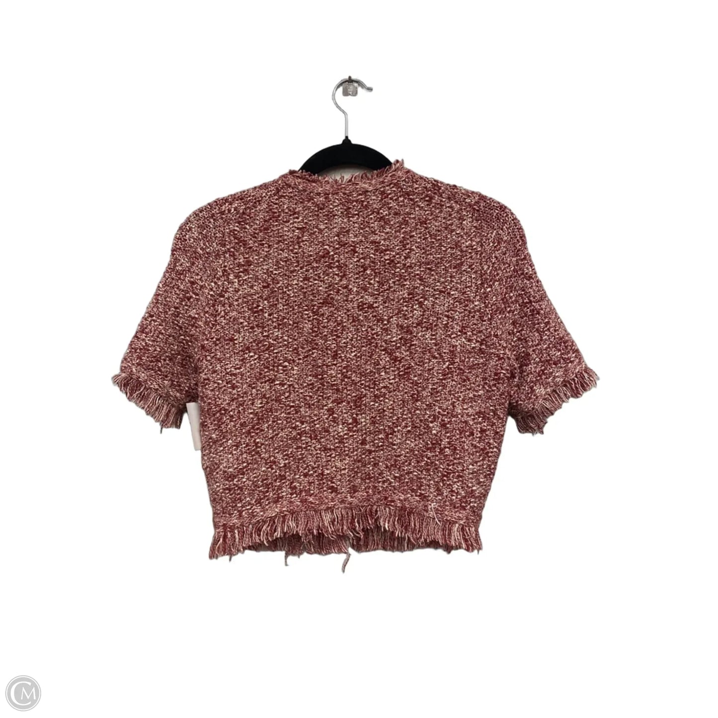 Sweater Short Sleeve By J. Crew In Cream & Red, Size: Xs