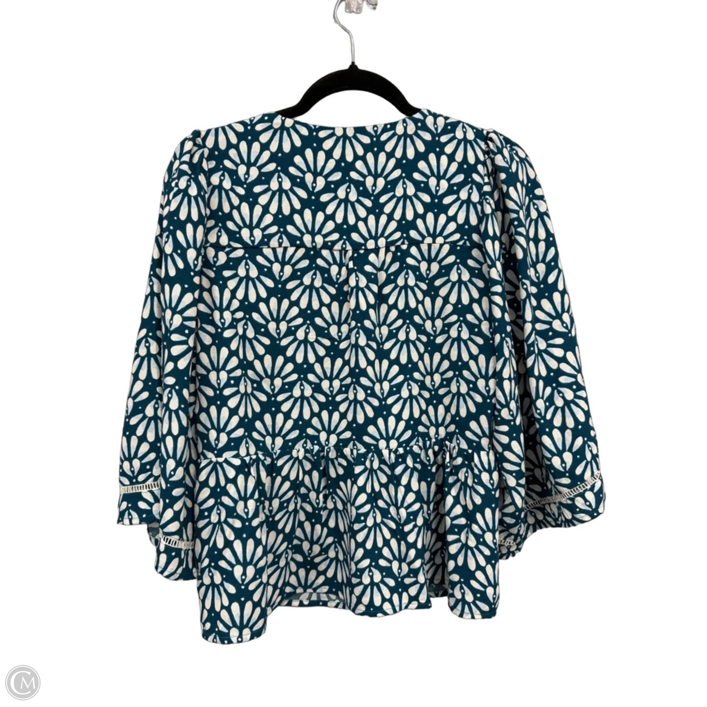 Top 3/4 Sleeve By Mary Square In Cream & Green, Size: S