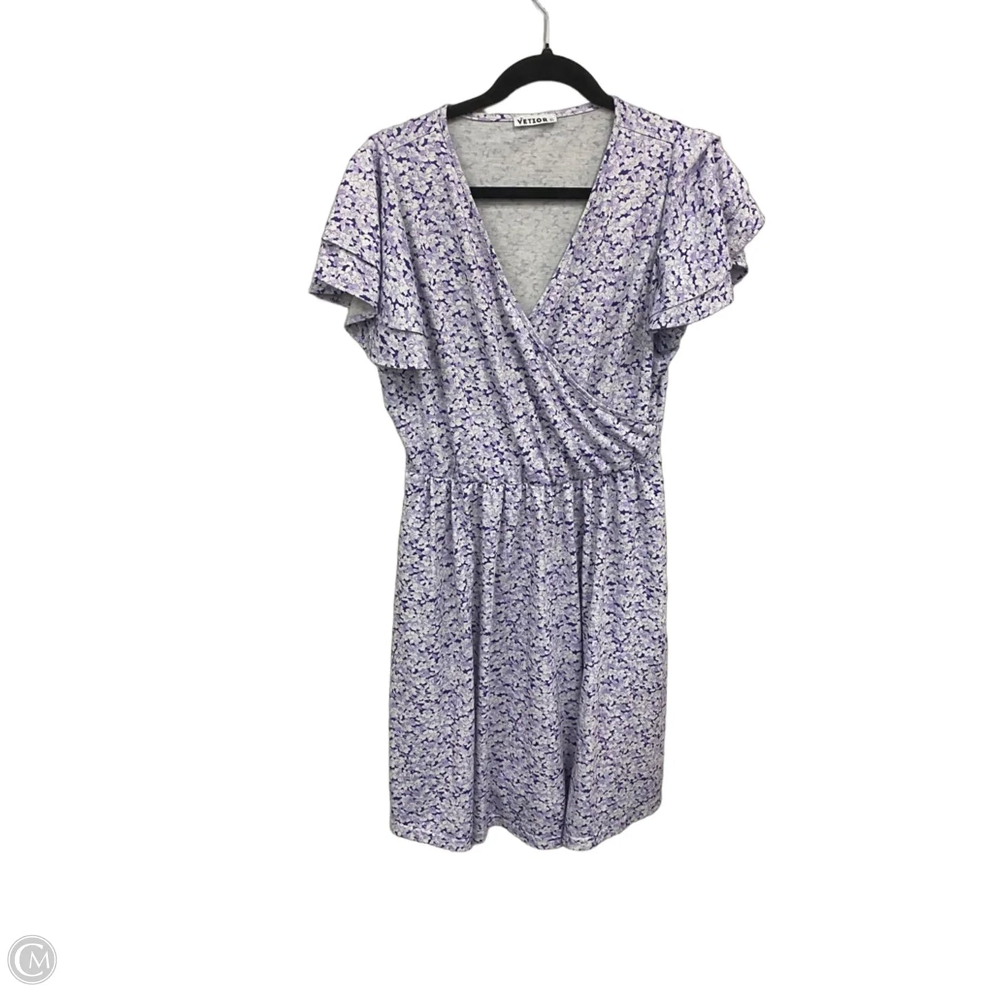 Dress Casual Short By Clothes Mentor In Purple & White, Size: Xl