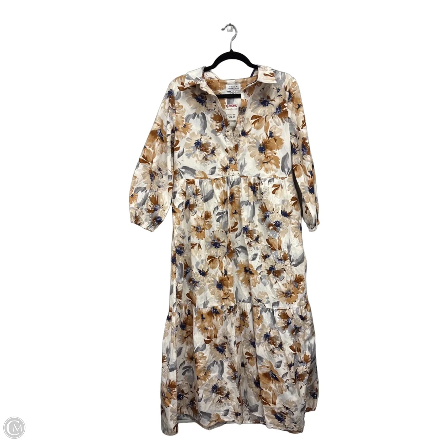 Dress Casual Maxi By Tahari In Blue & Brown, Size: M