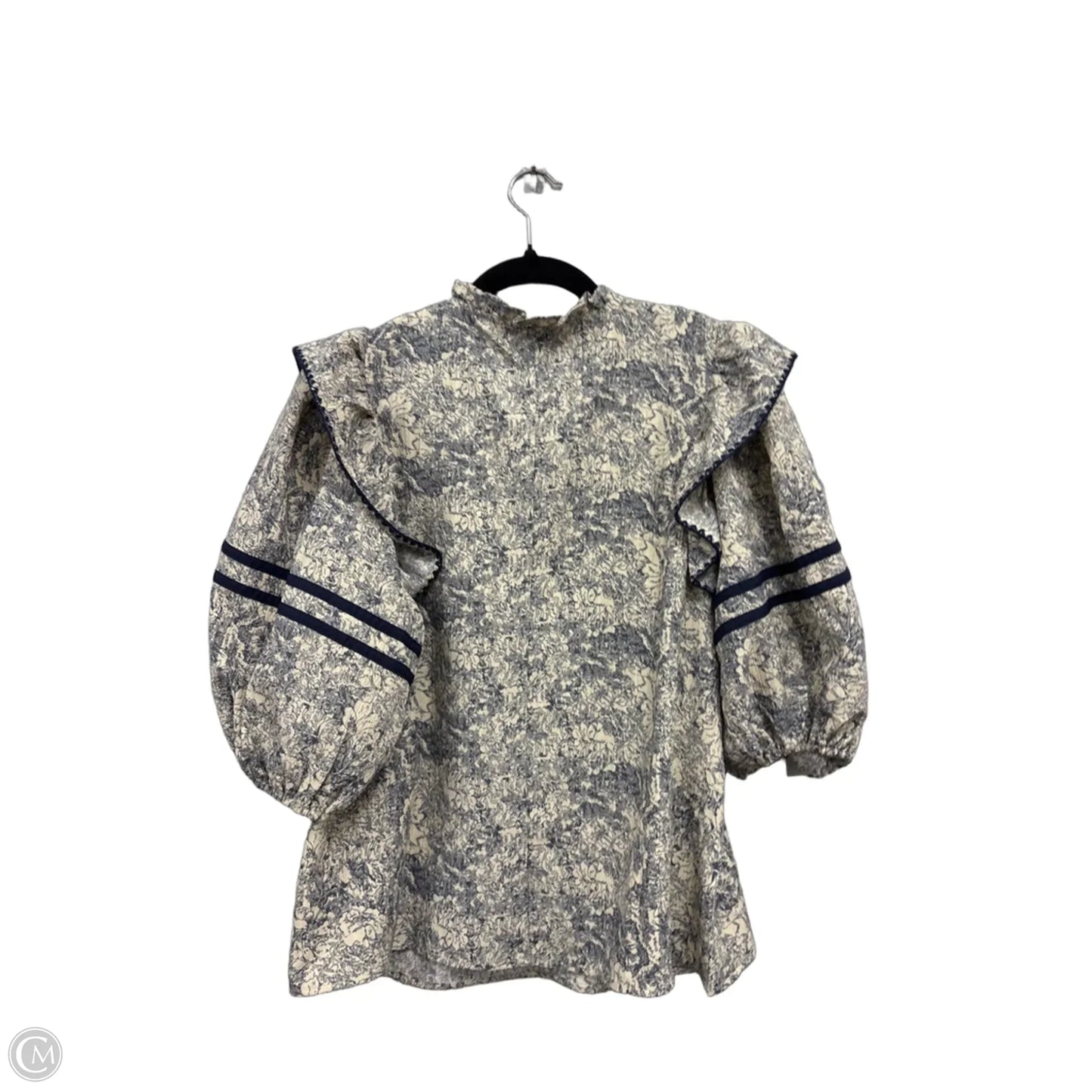 Top Short Sleeve By She + Sky In Blue & Cream, Size: S