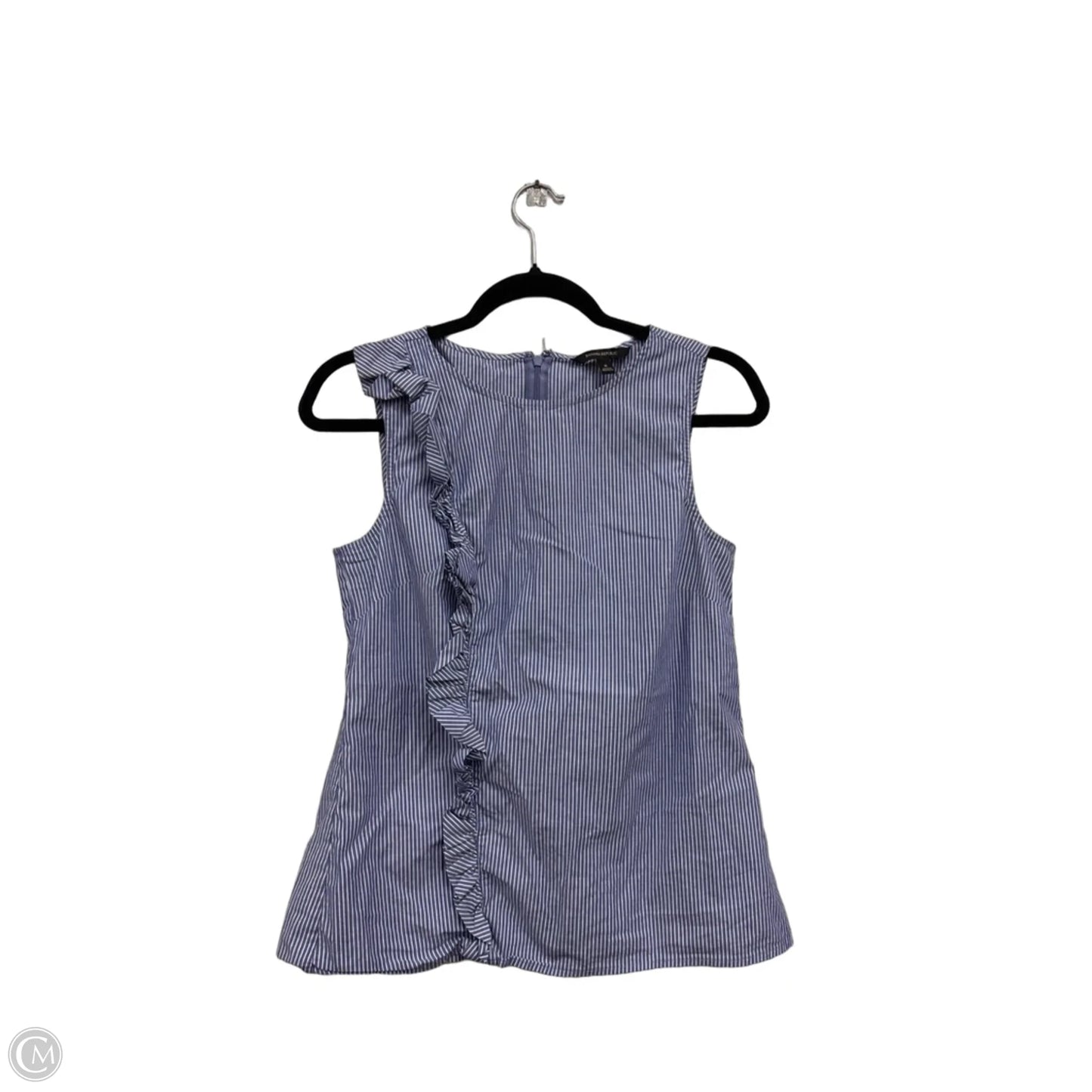 Top Sleeveless By Banana Republic In Blue & White, Size: 6