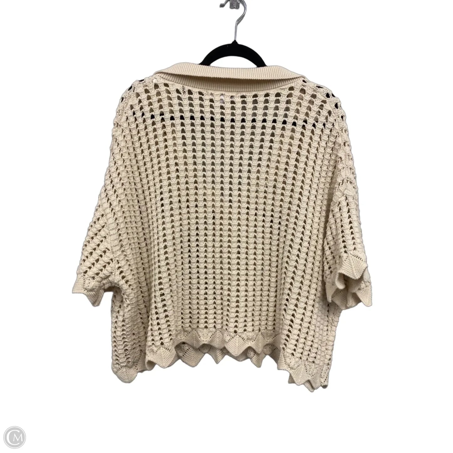 Sweater Short Sleeve By Dr2 In Tan, Size: L