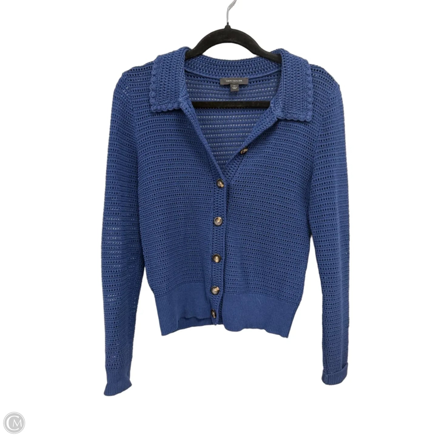 Sweater Cardigan By Ann Taylor In Blue, Size: Xs