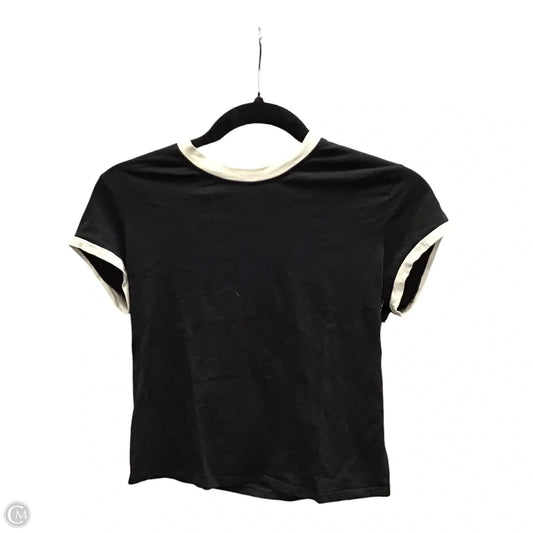 Athletic Top Short Sleeve By Lululemon In Black & White, Size: M