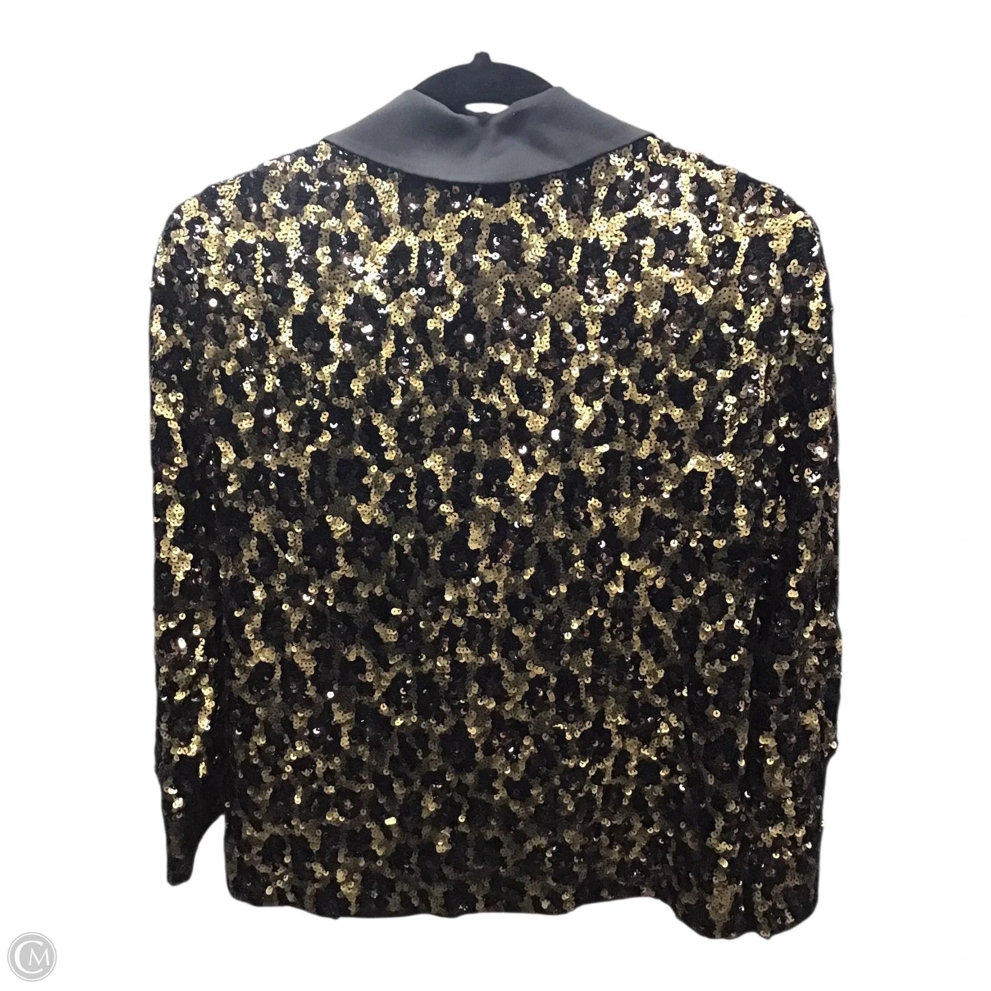 Blazer Designer By Alice + Olivia In Black & Gold, Size: Xs