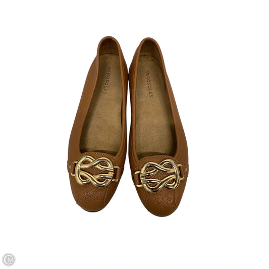 Shoes Flats By Aerosoles In Brown & Gold, Size: 7.5