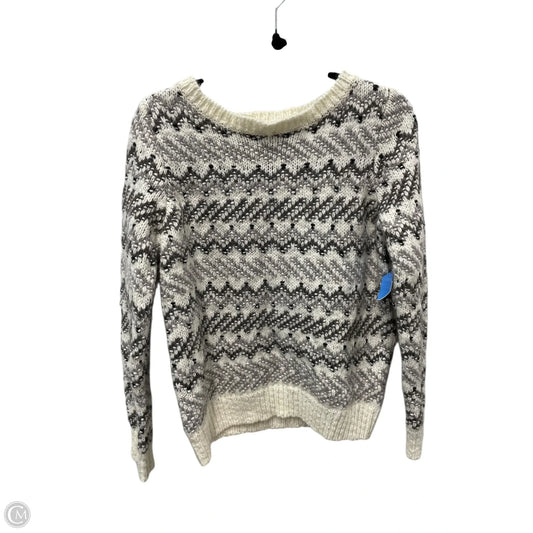 Sweater By Loft In Cream & Grey, Size: L