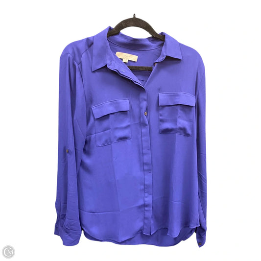 Blouse 3/4 Sleeve By Loft In Blue, Size: M