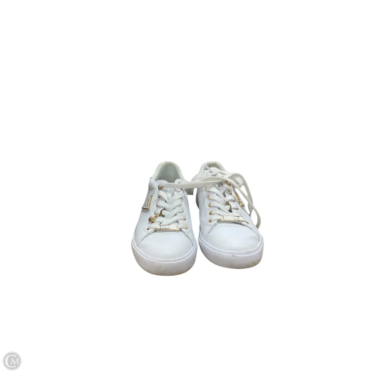 Shoes Sneakers By Guess In Gold & White, Size: 7
