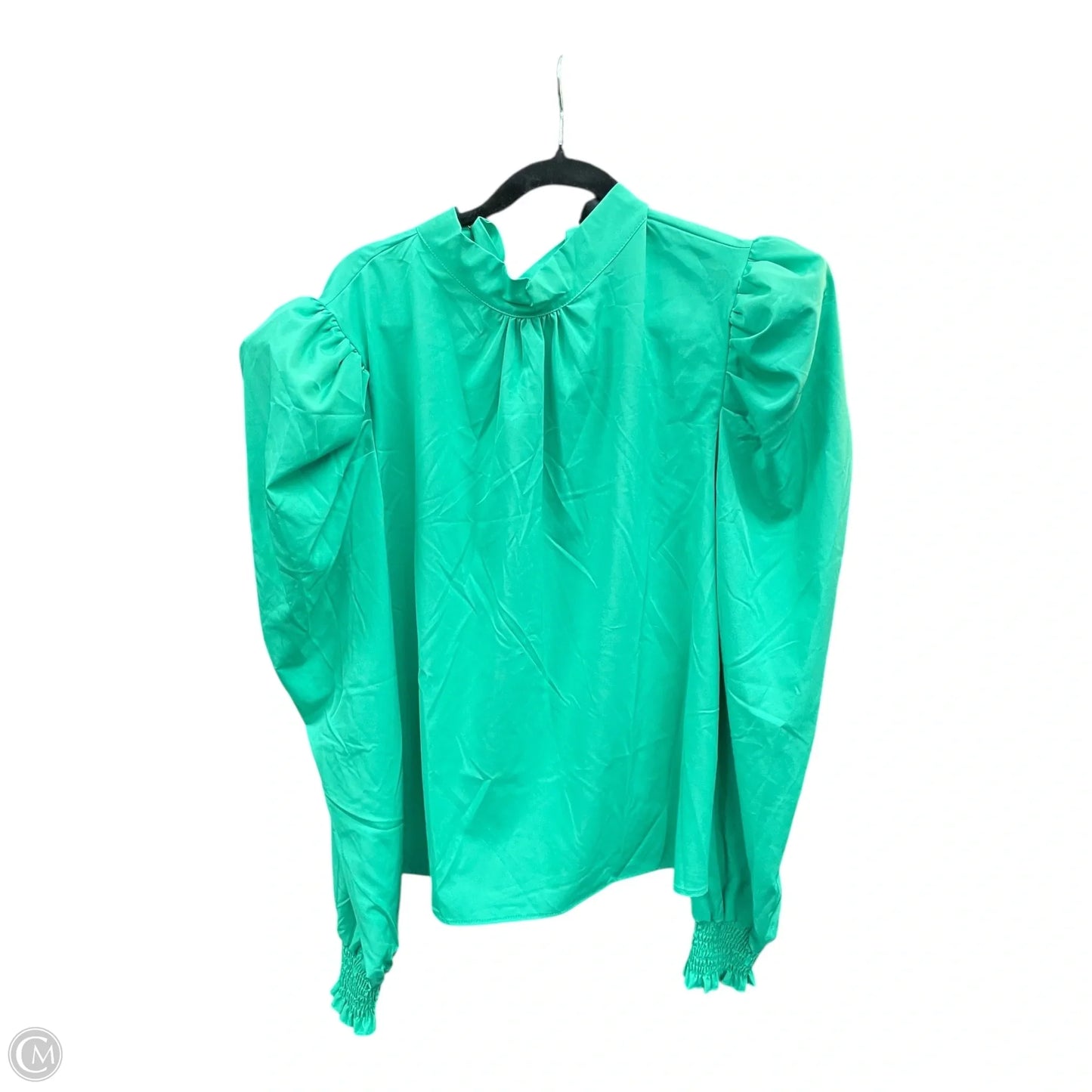 Blouse Long Sleeve By Chicme In Green, Size: Xxl