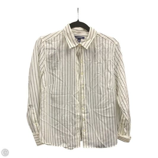 Blouse Long Sleeve By Lands End In Striped Pattern, Size: 10p