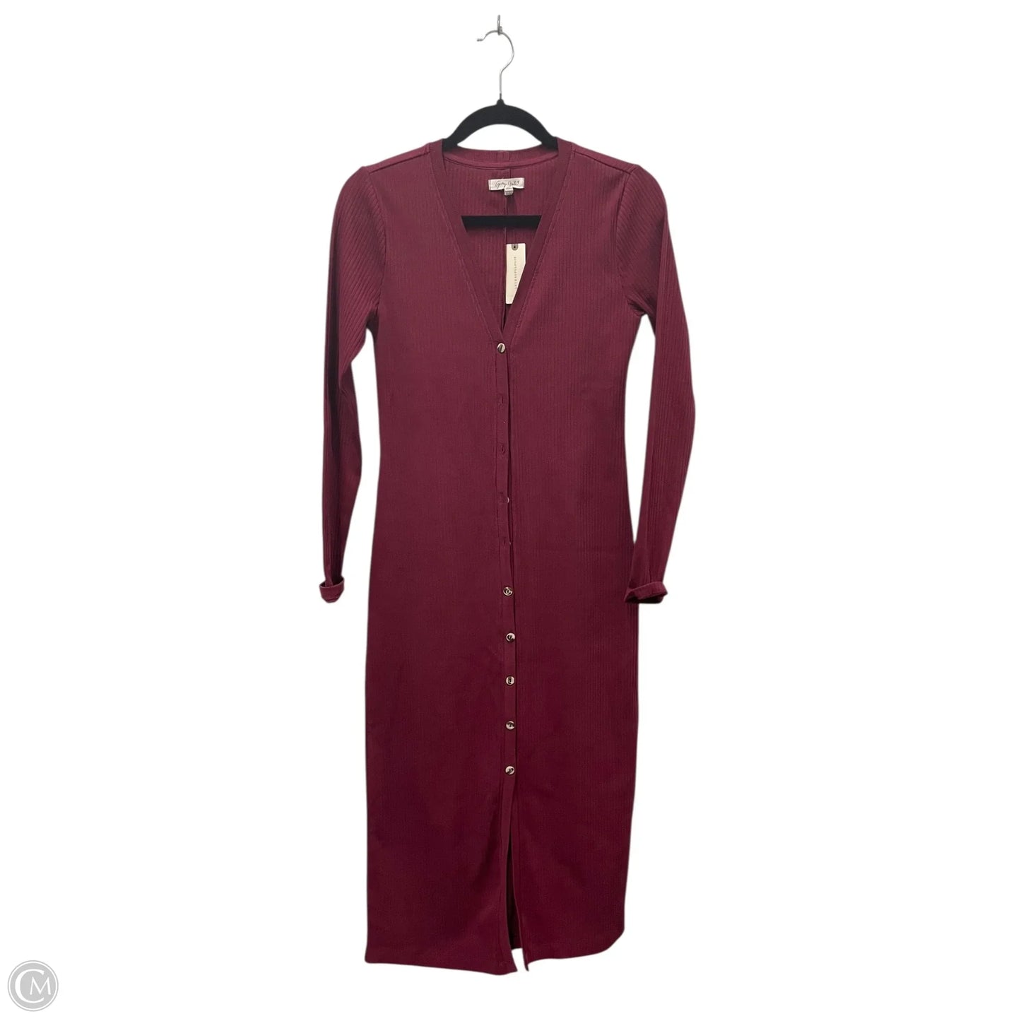 Dress Casual Midi By Grey State In Maroon, Size: Xs