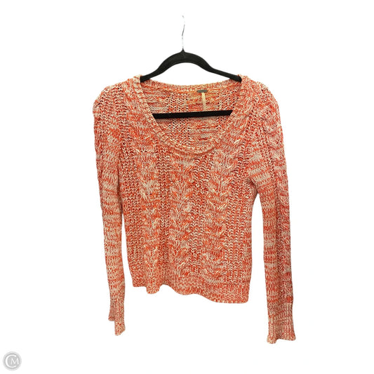 Sweater By Free People In Cream & Orange, Size: S