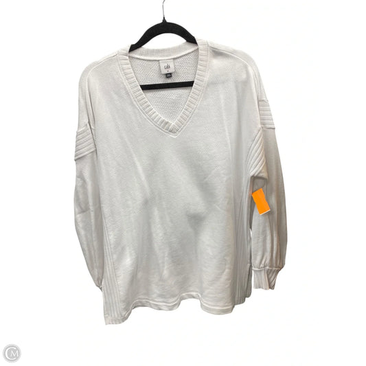 Sweatshirt Collar By Cabi In White, Size: M