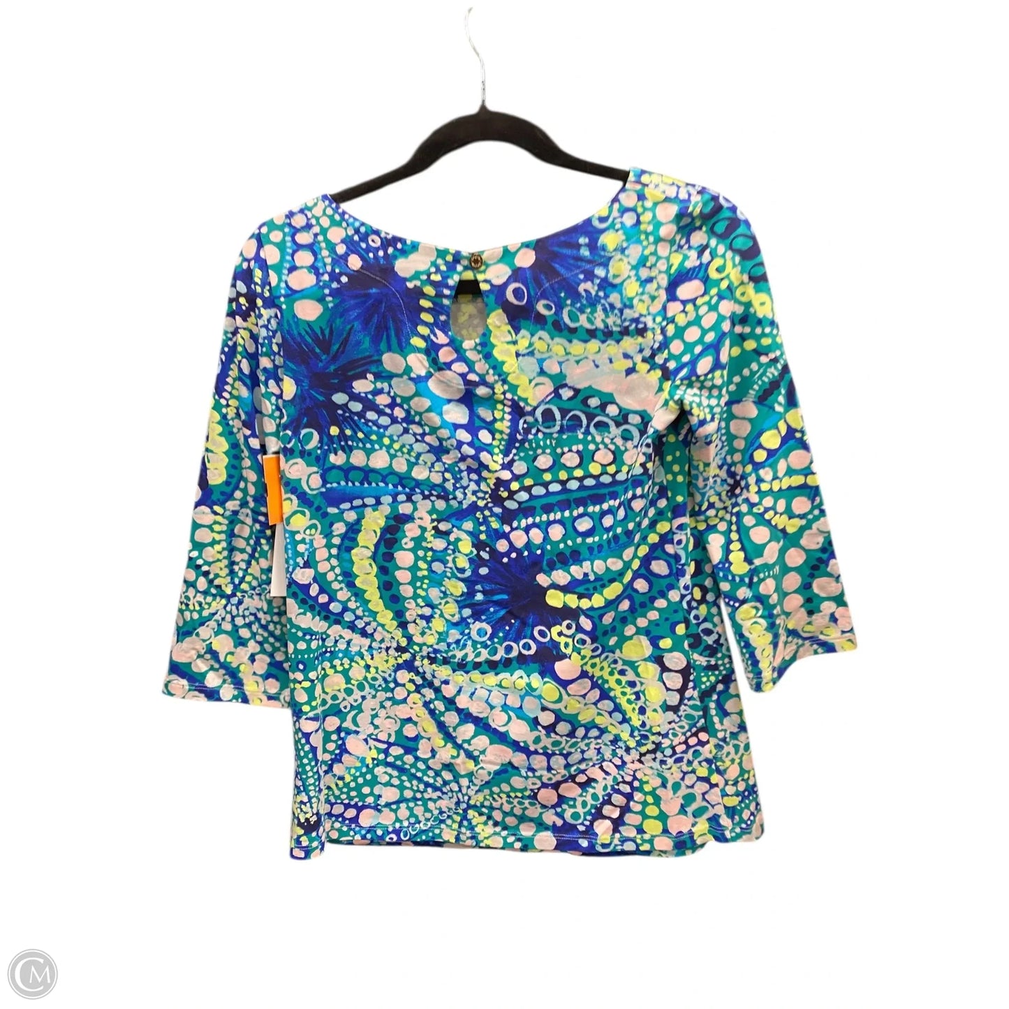 Top 3/4 Sleeve Designer By Lilly Pulitzer In Geometric Pattern, Size: Xs