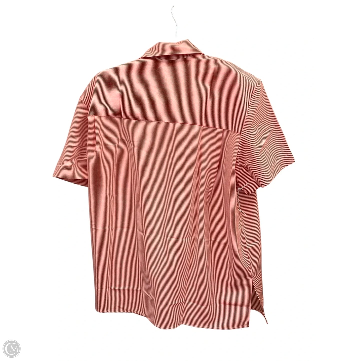 Blouse Short Sleeve By Chaus In Striped Pattern, Size: 14