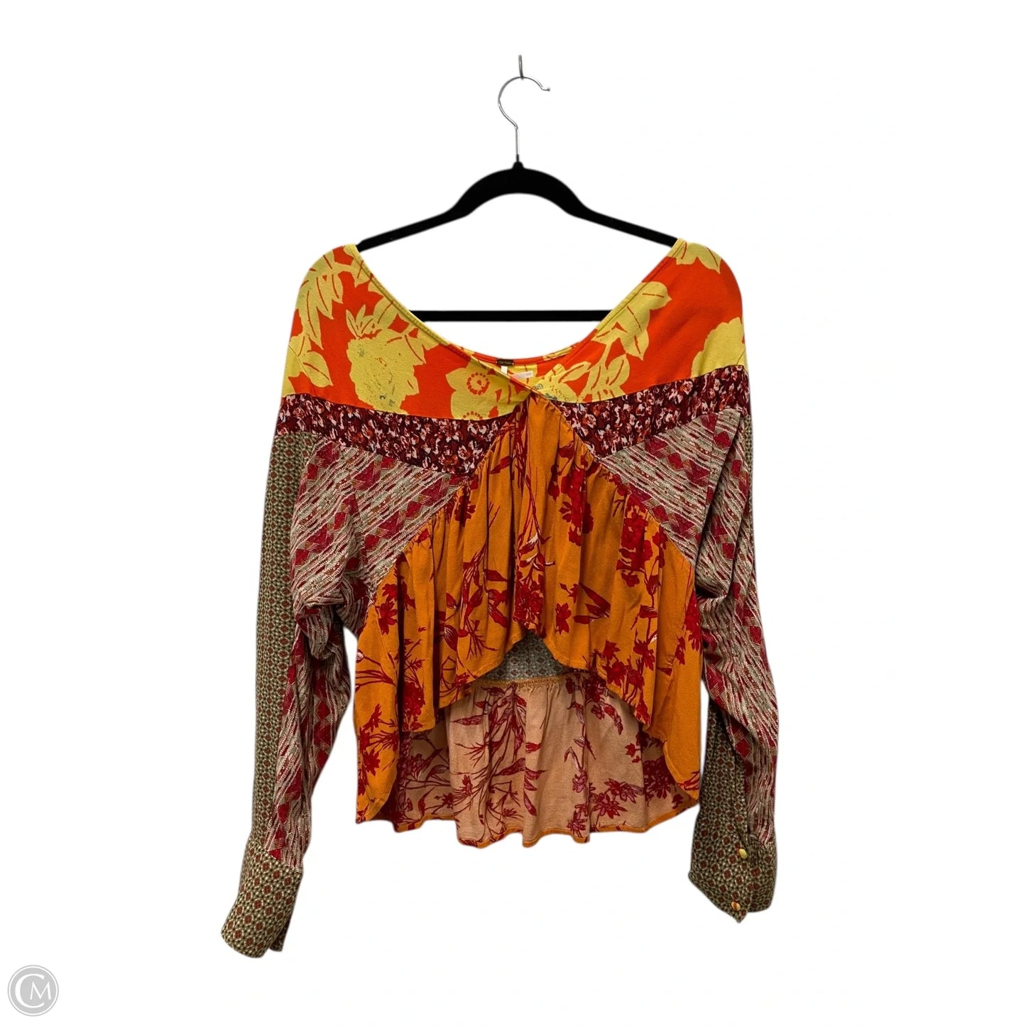 Top Long Sleeve By Free People In Floral Print, Size: M