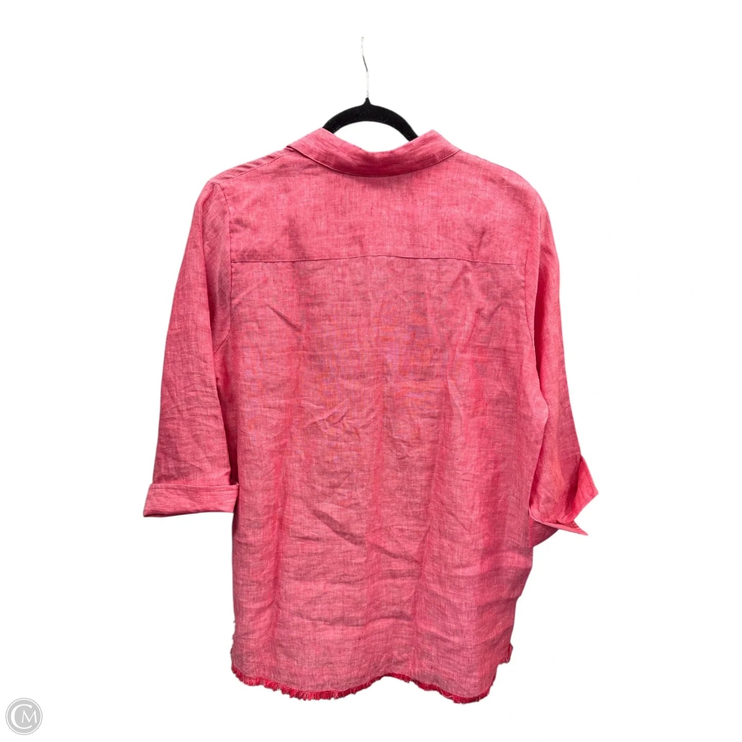 Tunic 3/4 Sleeve By Clothes Mentor In Pink, Size: L