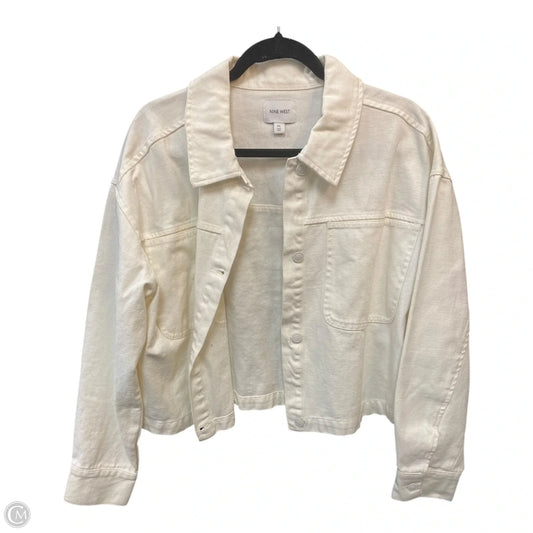 Jacket Denim By Nine West In White, Size: Xl
