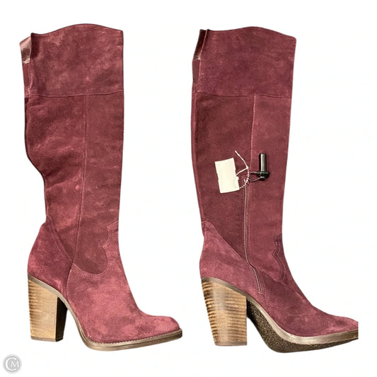 Boots Knee Heels By Cmc In Purple, Size: 11