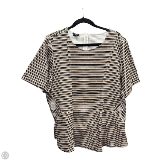 Top Short Sleeve Basic By Talbots In Striped Pattern, Size: 2x