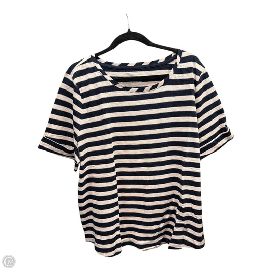 Top Short Sleeve By Talbots In Striped Pattern, Size: 2x