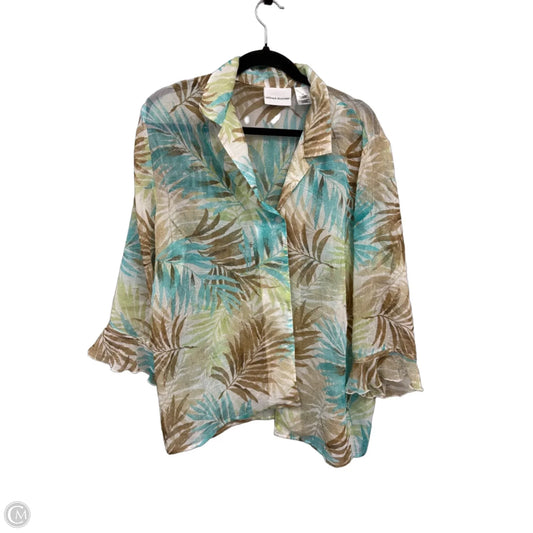 Swimwear Coverup By Alfred Dunner In Blue & Cream, Size: 12