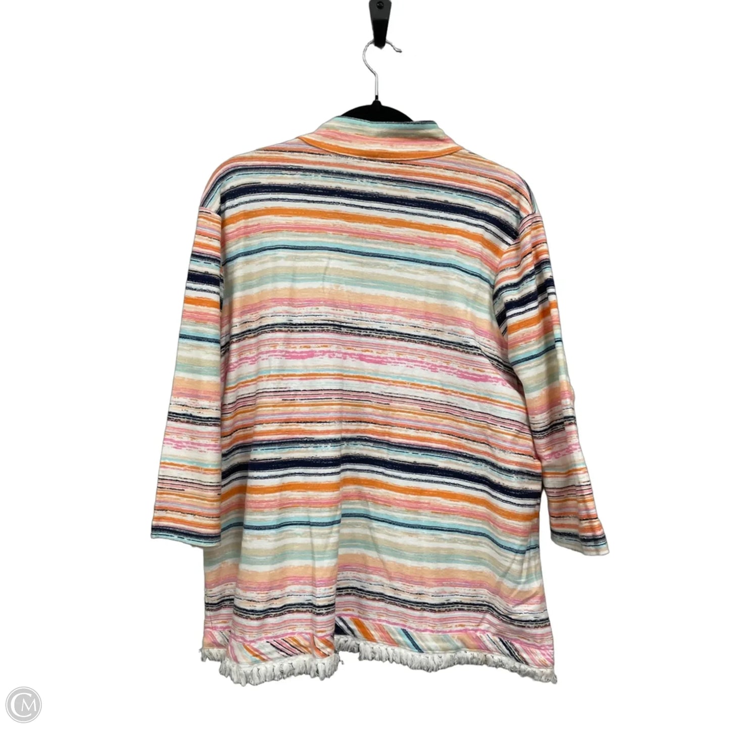 Jacket Shirt By Onque In Blue & Orange, Size: 1x