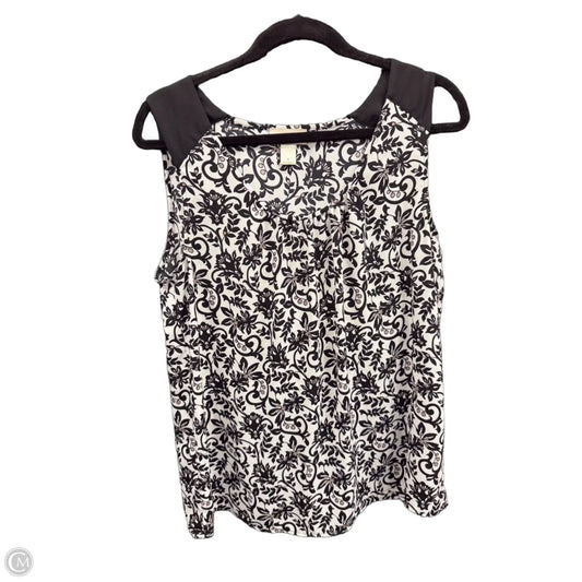 Blouse Sleeveless By Loft In Black & White, Size: M