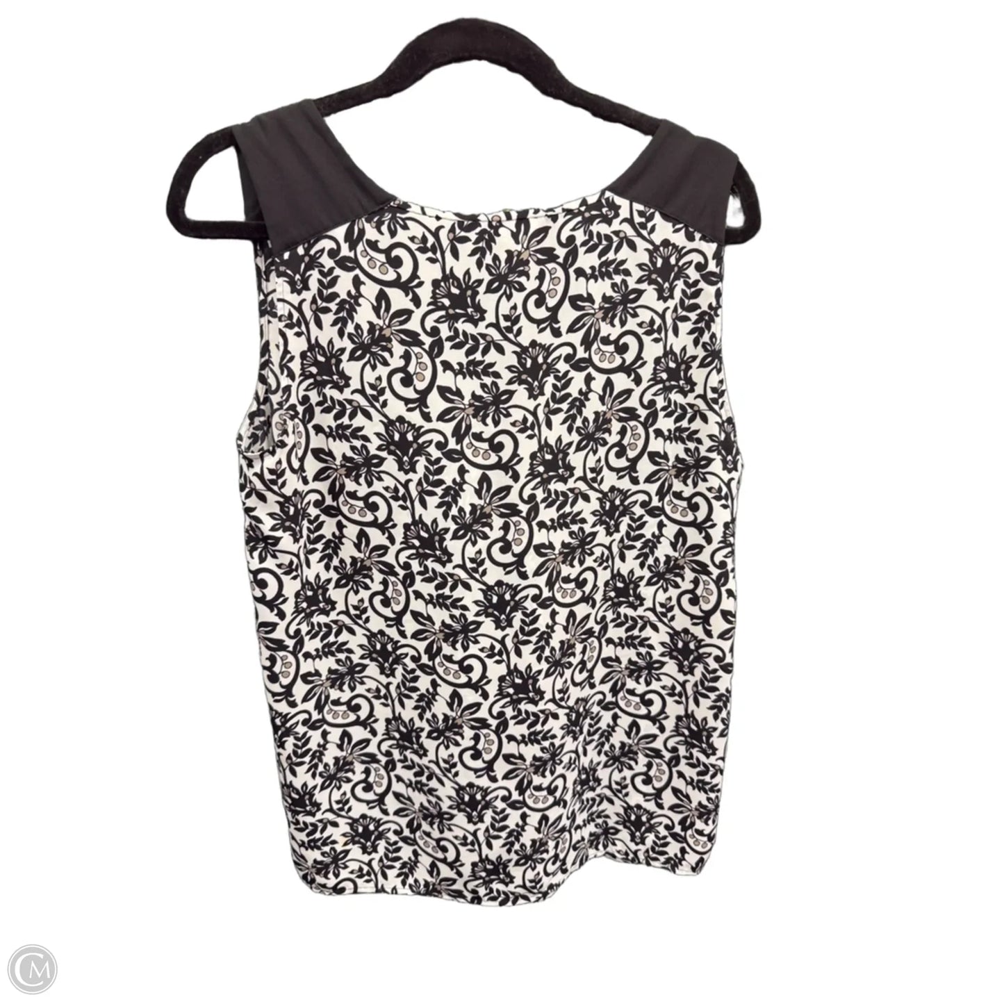 Blouse Sleeveless By Loft In Black & White, Size: M