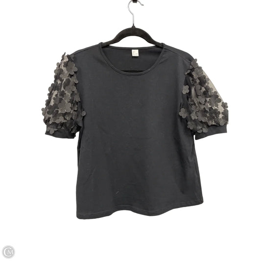 Top Short Sleeve By Clothes Mentor In Black, Size: L